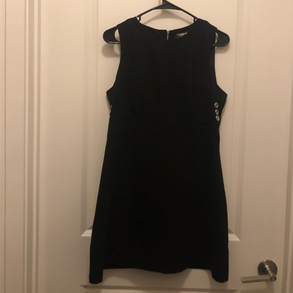 Black back zip up Mini Dress